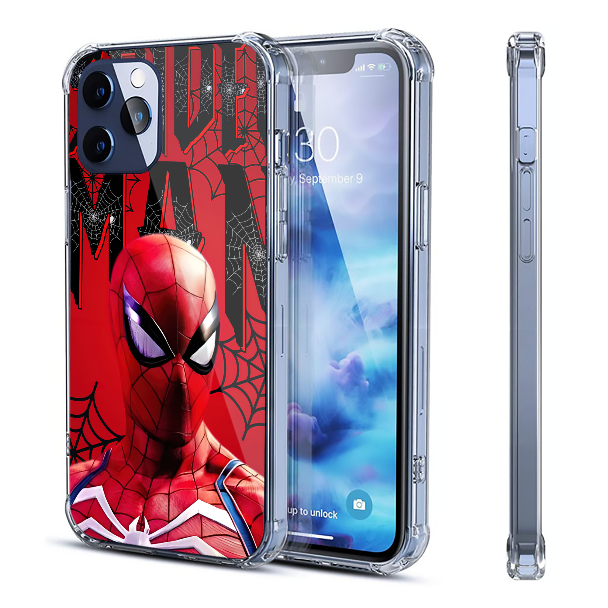 （画像用） Spider Man スパイダーマン 【iPhone 12シリーズ対応】透明スマホケース（クリアソフトケース）